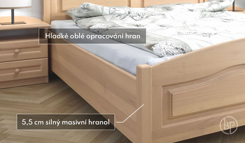 Detail opracování úložné postele Vanesa